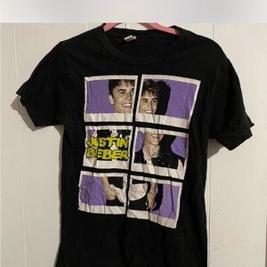 Justin Bieber Black and Purple Graphic Tee